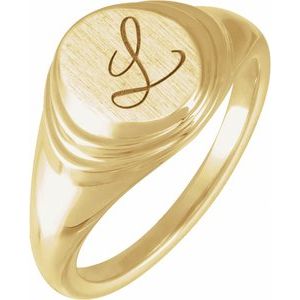 Engravable Oval Signet Ring