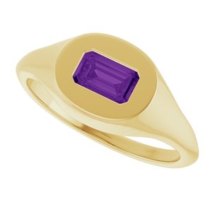 Solitaire Signet Ring