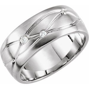 1/5 CTW Natural Diamond Grooved Band