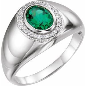 Bezel-Set Halo-Style Ring