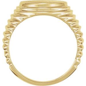 Oval Ridged Signet Ring