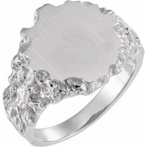 Oval Nugget Signet Ring