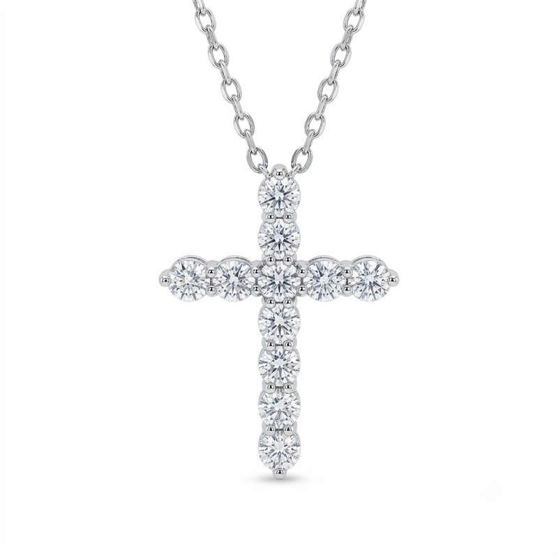 Diamond Cross Pendant 1.00ct – Zoria Gems