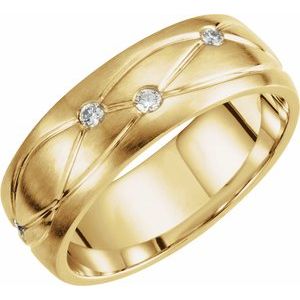 1/5 CTW Natural Diamond Grooved Band