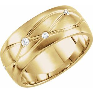 1/5 CTW Natural Diamond Grooved Band