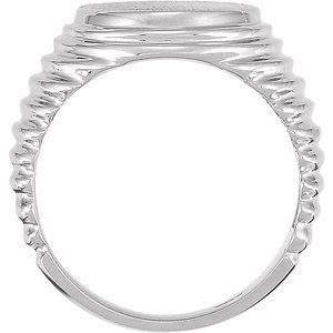 Oval Ridged Signet Ring