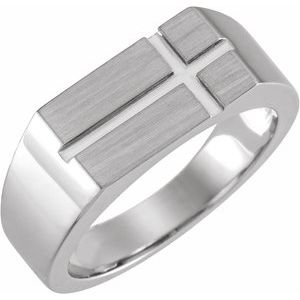 Rectangle Cross Signet Ring