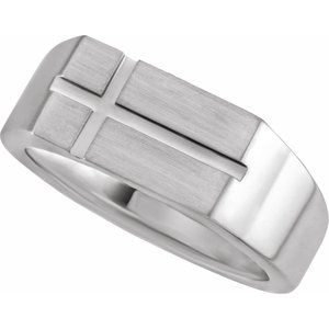 Rectangle Cross Signet Ring