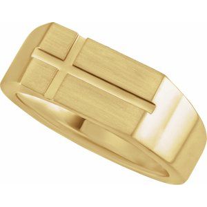 Rectangle Cross Signet Ring