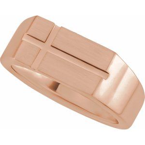 Rectangle Cross Signet Ring