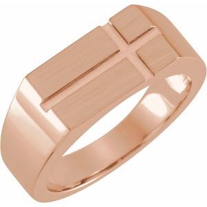 Rectangle Cross Signet Ring
