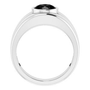 Grooved Bezel-Set Ring