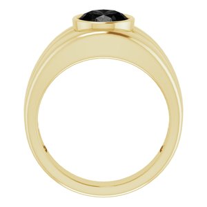 Grooved Bezel-Set Ring