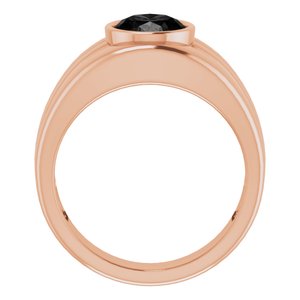 Grooved Bezel-Set Ring