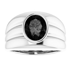 Grooved Bezel-Set Ring