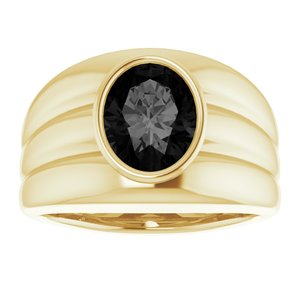 Grooved Bezel-Set Ring