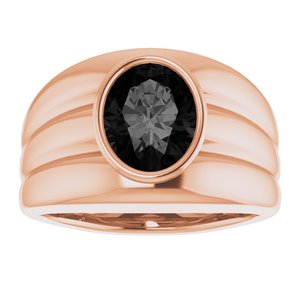 Grooved Bezel-Set Ring