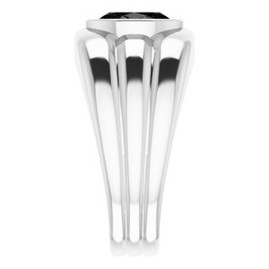 Grooved Bezel-Set Ring