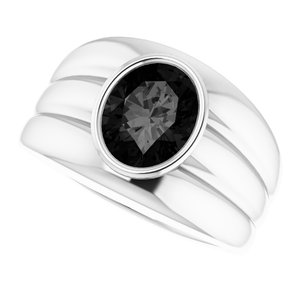 Grooved Bezel-Set Ring