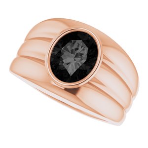 Grooved Bezel-Set Ring
