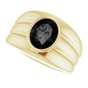 Grooved Bezel-Set Ring