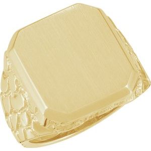 Octagon Nugget Signet Ring