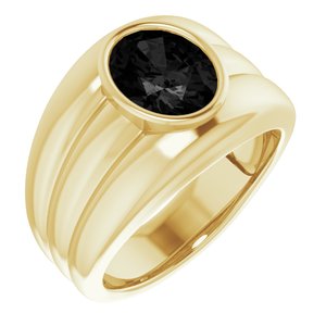 Grooved Bezel-Set Ring