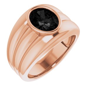Grooved Bezel-Set Ring