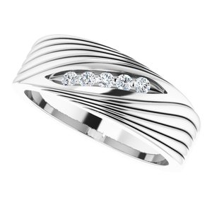 Grooved Accented Ring