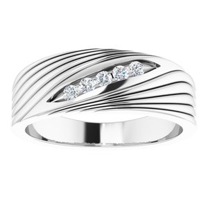 Grooved Accented Ring