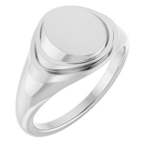 Engravable Oval Signet Ring