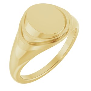 Engravable Oval Signet Ring