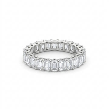 Emerald Cut Lab-grown Diamond Eternity Band