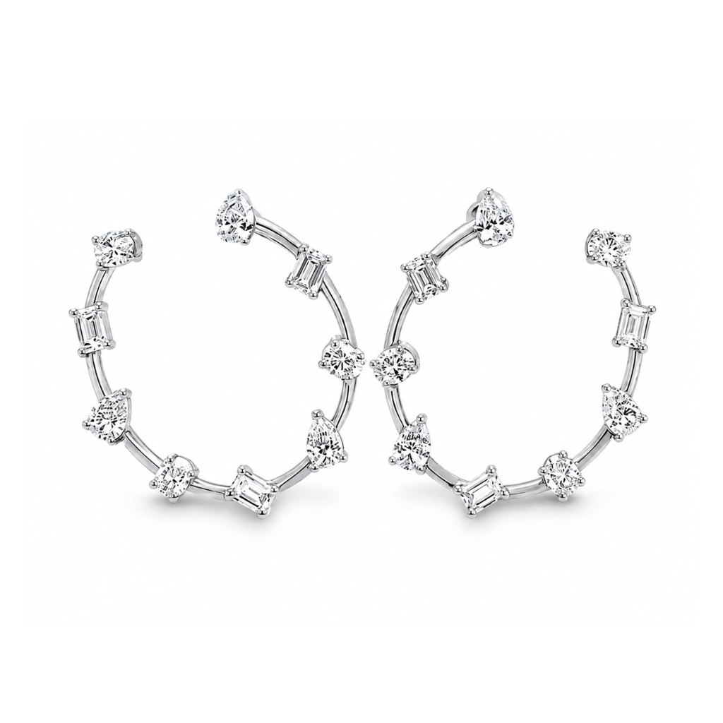 Hoop Mix Natural Diamond Earrings