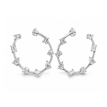 Hoop Mix Natural Diamond Earrings