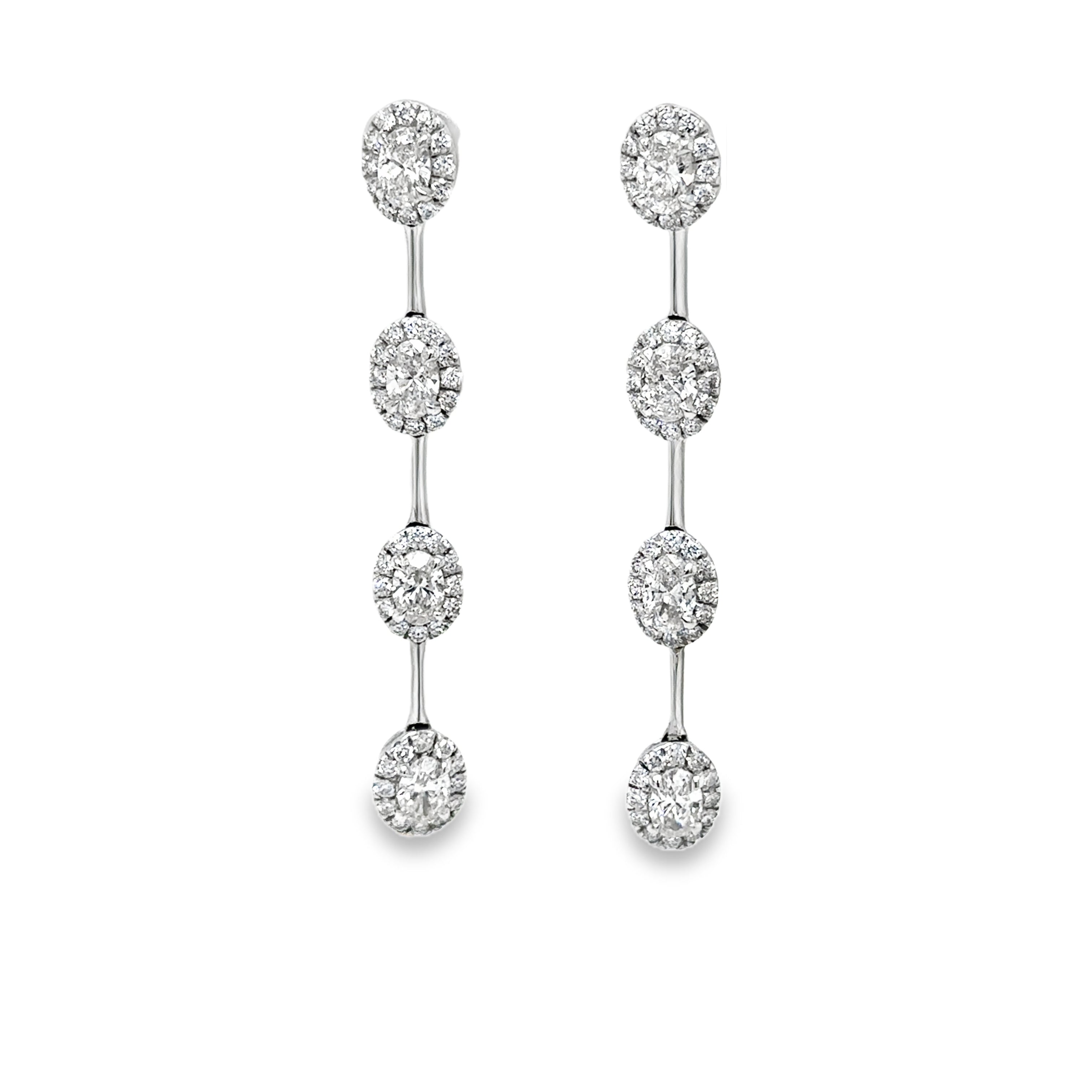 Royal Natural Diamond Drop Earrings 18K Gold