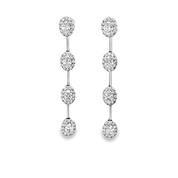 Royal Natural Diamond Drop Earrings 18K Gold