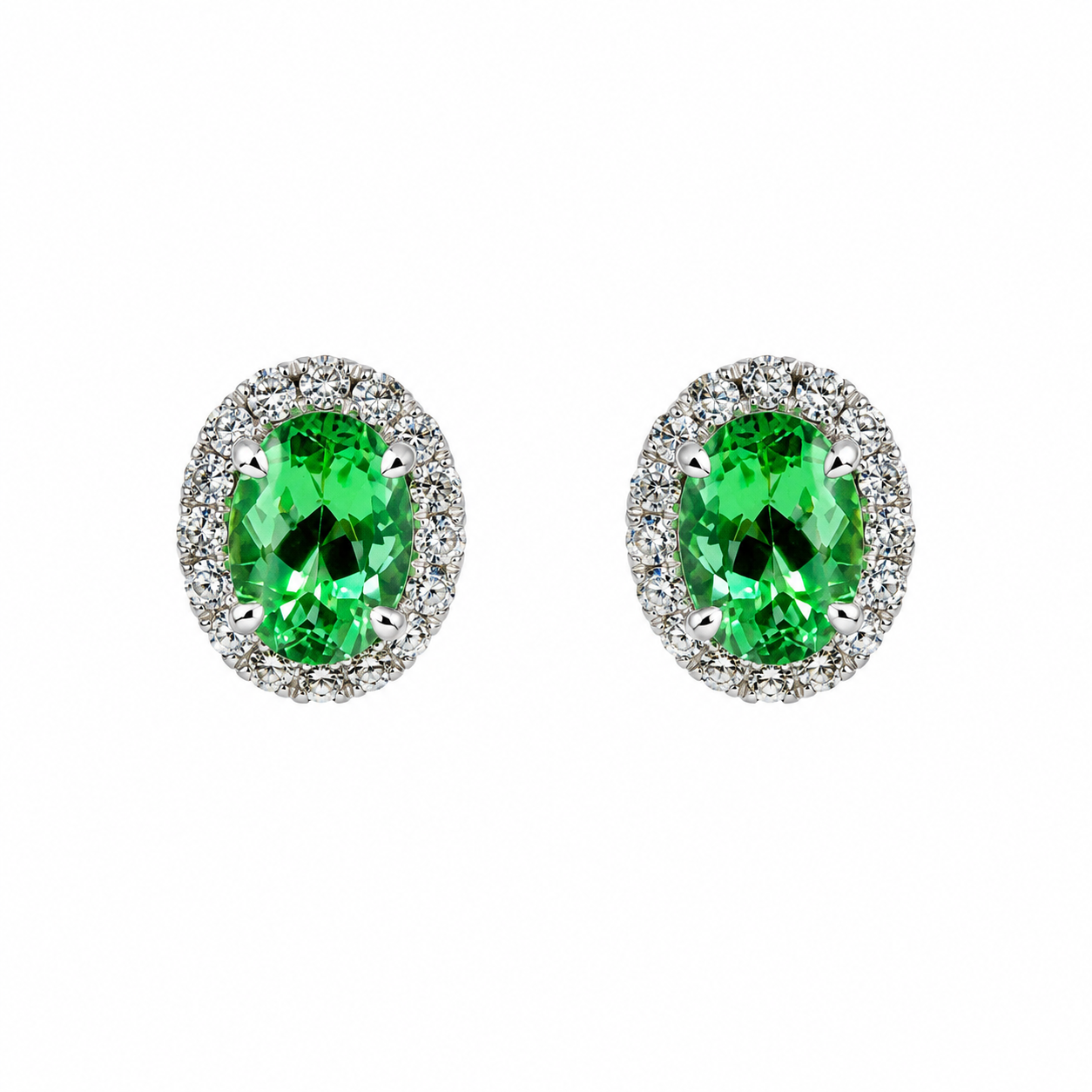 Paraíba Tourmaline Halo Earrings - Bespoke Jewelry