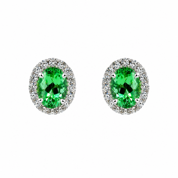 Paraíba Tourmaline Halo Earrings - Bespoke Jewelry