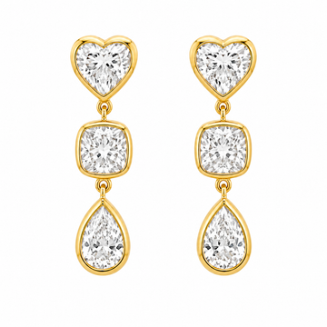 Natural Diamond Drop Earrings In 18k Yellow Gold (1.69 CT)