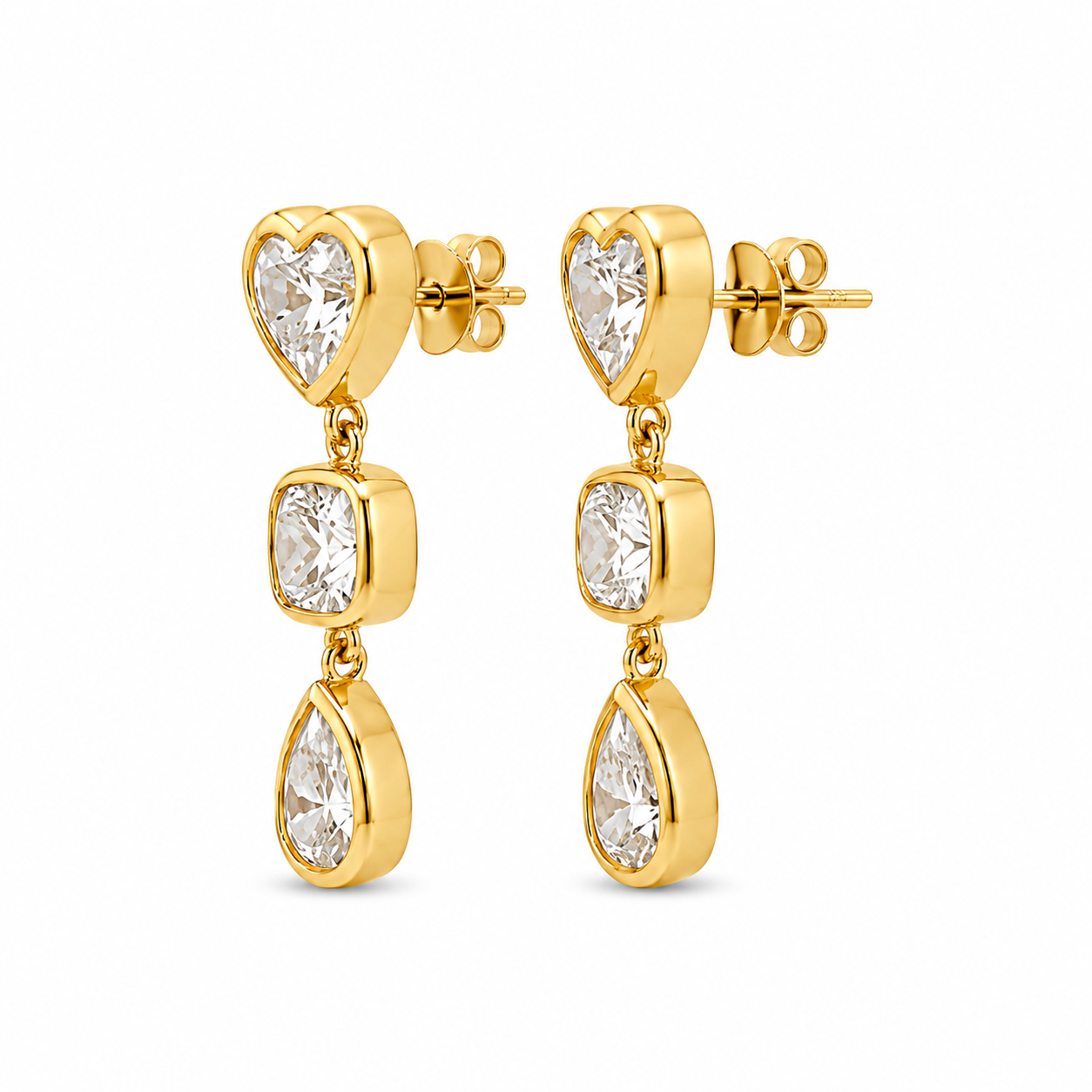 Natural Diamond Drop Earrings In 18k Yellow Gold (1.69 CT)