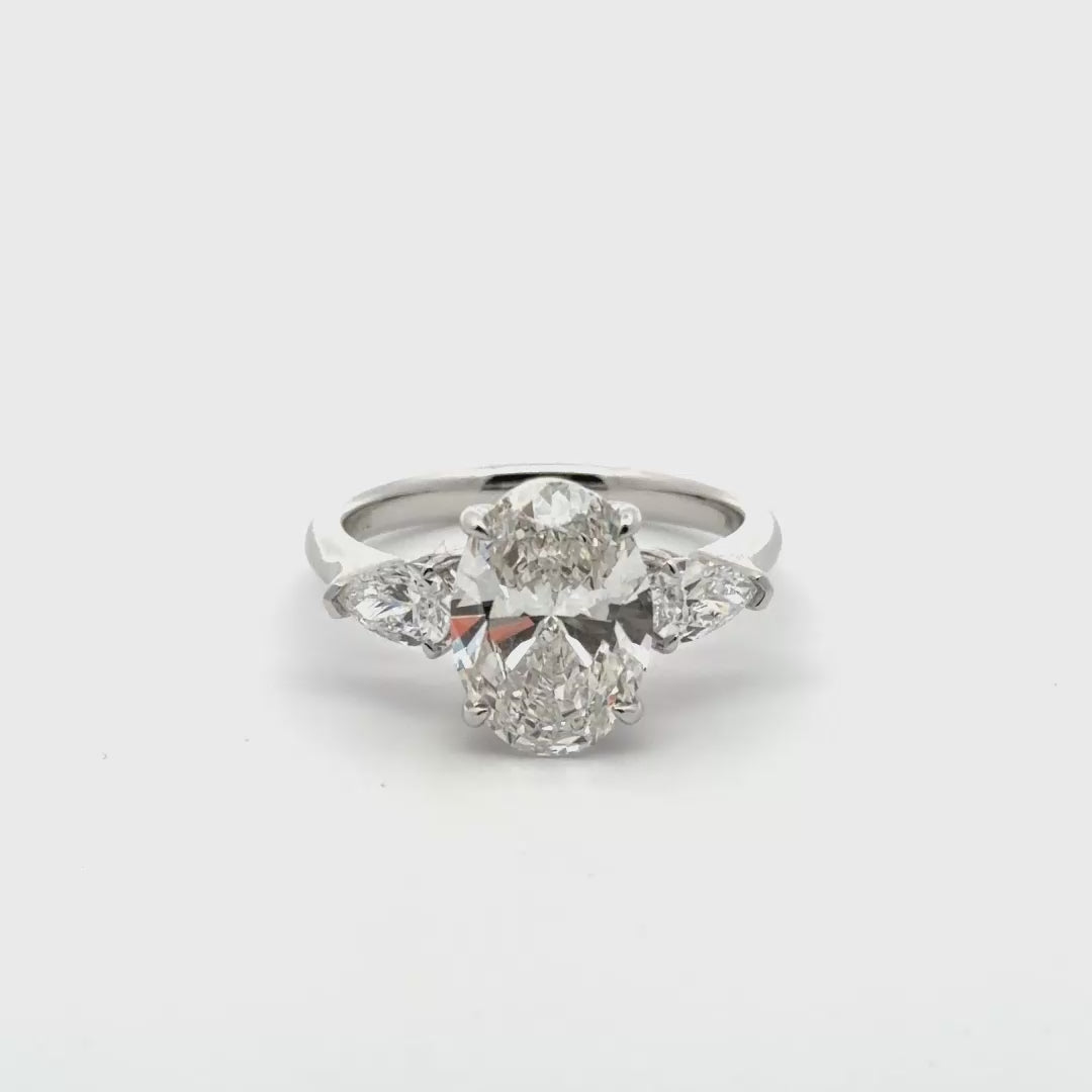 ASYA 3 Carat Lab-grown Oval Engagement Ring (14k White Gold)