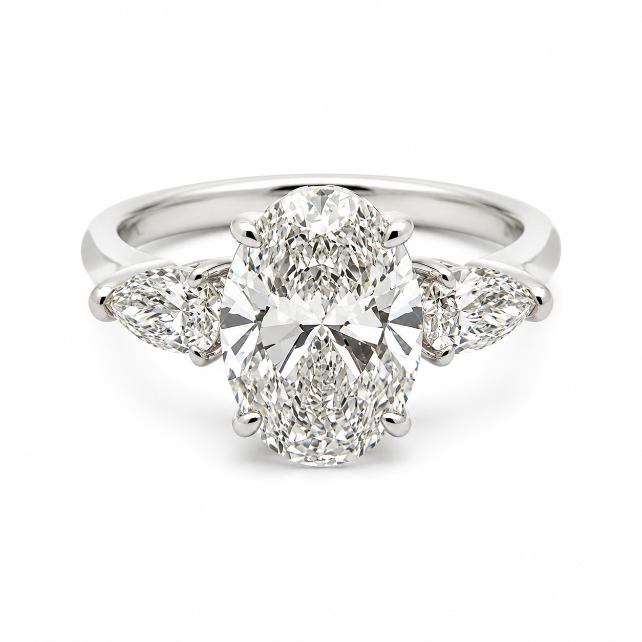 ASYA 3 Carat Lab-grown Oval Engagement Ring (14k White Gold)