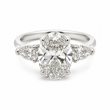 ASYA 3 Carat Lab-grown Oval Engagement Ring (14k White Gold)