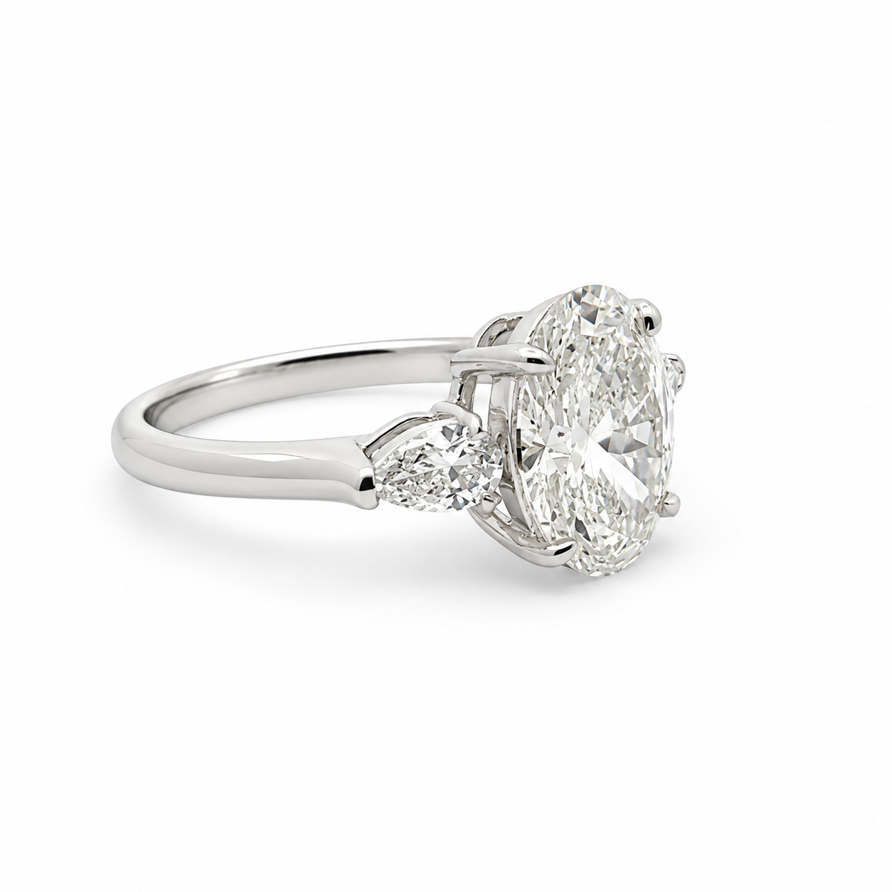 ASYA 3 Carat Lab-grown Oval Engagement Ring (14k White Gold)
