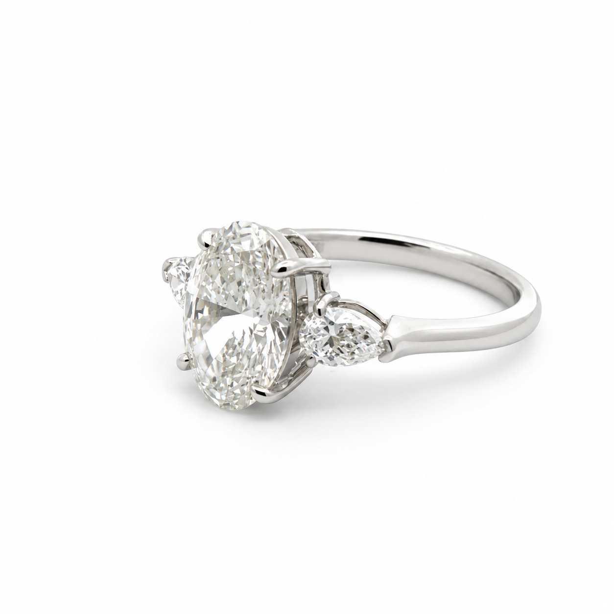 ASYA 3 Carat Lab-grown Oval Engagement Ring (14k White Gold)