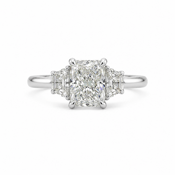 Radiant-Cut Diamond Three-Stone Ring