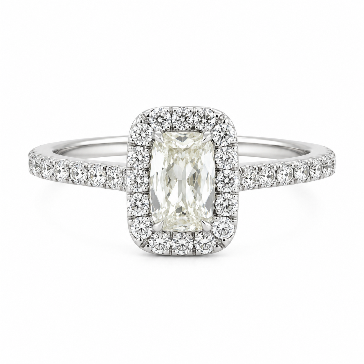 Cushion-Cut Halo Ring