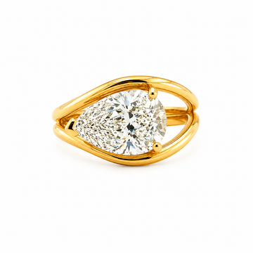Pear-Cut Diamond Solitaire Ring