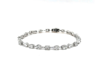 Natural Diamond Tennis Bracelet Mix Shape (8,03 CT)